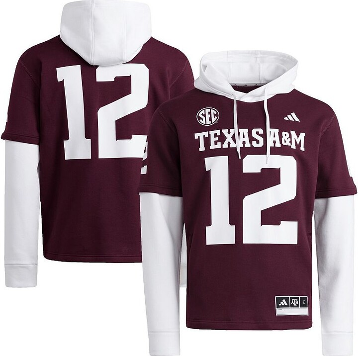 Men's adidas Maroon Texas A&M Aggies Jersey Pullover Hoodie