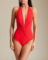 Thumbnail for your product : Karla Colletto Basic Plunge Halter Swimsuit
