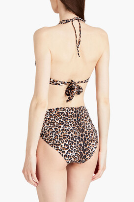 BELIZE Lana leopard-print triangle bikini top