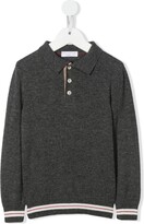 Thumbnail for your product : BRUNELLO CUCINELLI KIDS Stripe-Trim Detail Polo Shirt