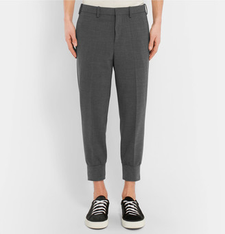 Neil Barrett Slim-Fit Tapered Jersey-Trimmed Woven Trousers