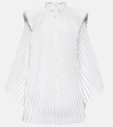 Striped cotton-blend layered shirt 