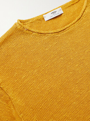 Inis Meáin Slub Linen and Silk-Blend Sweater - Men - Yellow - M