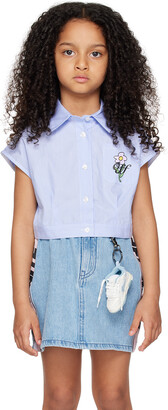 Off-White Kids Blue Cropped Shirt