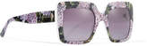 Thumbnail for your product : Dolce & Gabbana Square-frame Printed Acetate Sunglasses - Purple