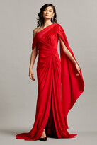 Thumbnail for your product : Tadashi Shoji One Shoulder Draped Sleeve Red Gown
