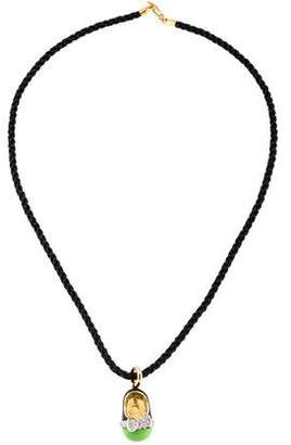 Aaron Basha 18K Enamel & Diamond Bow Shoe Charm Necklace
