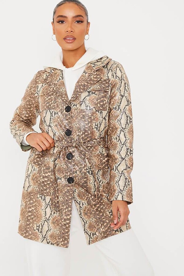 snake print cropped jacket