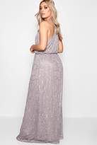 Thumbnail for your product : boohoo Plus Plunge Wrap Front Sequin Maxi Dress