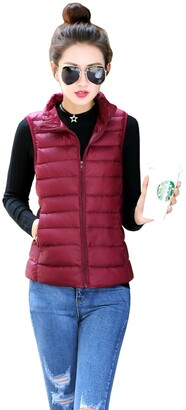 2018 Ladies Sleeveless Down Jacket Fashion Stand Collar Lighweight Packable Jacket Coat TieNew Womens Ultralight Packable Down Vest Jacket Coat Quilted Down Gilet Puffer