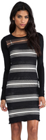 Thumbnail for your product : Derek Lam 10 CROSBY Sheer Stripe Long Sleeve Dress