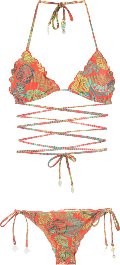Palm Leaf Print Bikini