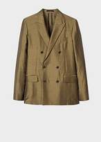Thumbnail for your product : Men's Khaki Linen and Silk-Blend Double-Breasted Blazer