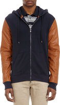 Thumbnail for your product : Michael Kors Leather Sleeve Hoodie