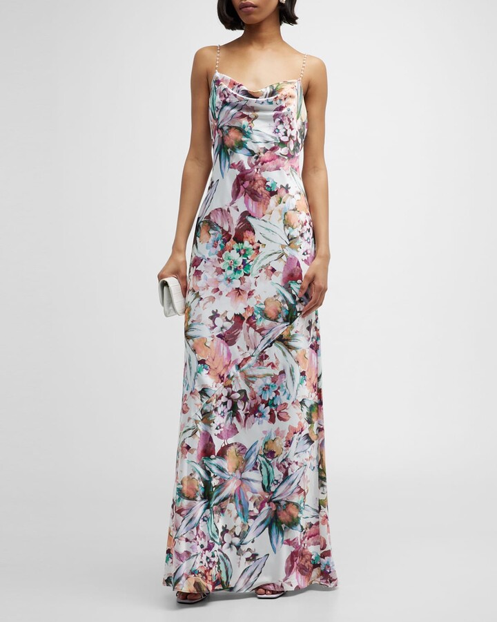 Floral Print Satin Dress | ShopStyle