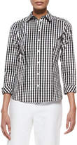 Thumbnail for your product : Lafayette 148 New York Janessa Button-Front Check-Print Blouse
