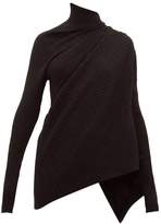 Thumbnail for your product : Marques Almeida Metallic Draped High-neck Wool Sweater - Womens - Black