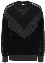 Thumbnail for your product : Stella McCartney Lace and velvet sweatshirt