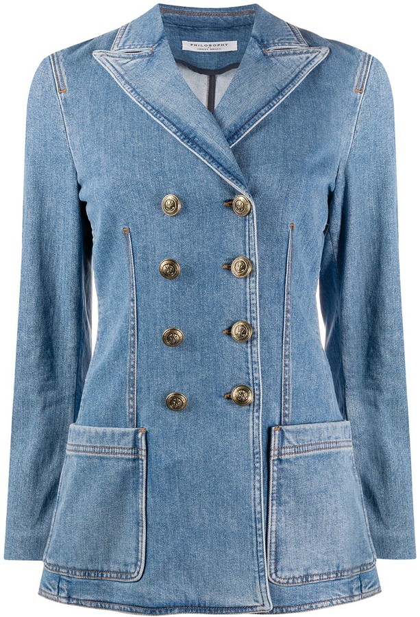 white denim jacket gold buttons