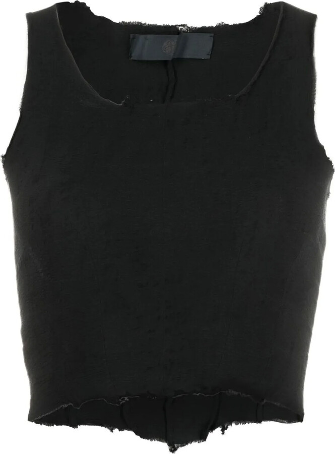 Marc Le Bihan Raw-Edge Cropped Top