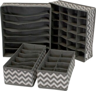 Sorbus Foldable Drawer Dividers, Storage Boxes - Set of 4 - Gray Pattern