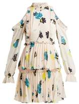Thumbnail for your product : Self-Portrait Floral Print Pleated Dress - Womens - Light Pink