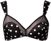 Thumbnail for your product : Not Just Pajama NOT JUST Silk Bra Without Steel White & Black Polka Dots