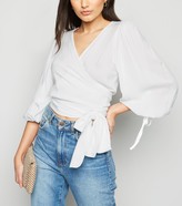 Thumbnail for your product : New Look NA-KD Puff Sleeve Wrap Blouse