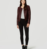 Thumbnail for your product : LOFT Petite Collarless Leather Jacket