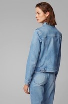Thumbnail for your product : HUGO BOSS Regular-fit trucker jacket in sun-bleached stretch denim