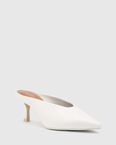 Thumbnail for your product : Wittner - Women's White Stilettos - Devlin Leather Stiletto Heel Pointed Toe Mules - Size One Size, 41 at The Iconic