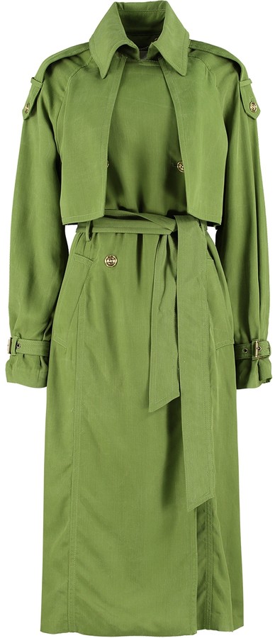 michael kors green trench coat