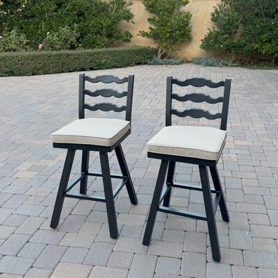 Red Barrel Studio Aluminum 26 Inch Swivel Bar Stool with Cushion(set of 2)