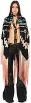 Thumbnail for your product : Roberto Cavalli Embroidered Fringed Crepe De Chine Shawl