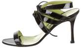 Thumbnail for your product : Manolo Blahnik Patent Leather Ankle Strap Sandals