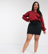 Thumbnail for your product : ASOS DESIGN Curve drawcord mini skirt in black