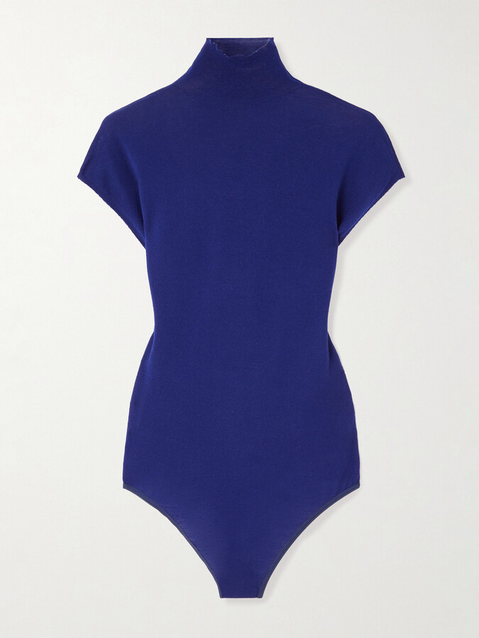 Alaïa - Turtleneck Wool-blend Jersey Bodysuit - Purple