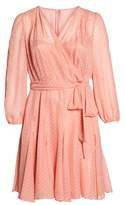 Thumbnail for your product : Tahari Split Sleeve Swiss Dot Chiffon Faux Wrap Dress