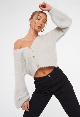 missguided balloon sleeve cardigan
