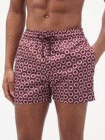 Thumbnail for your product : Apnee - Oursins Circle-print Upcycled-shell Swim Shorts - Dark Red