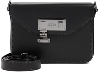 Christian Dior Clasp Lock Messenger Pouch Leather Nano Blue 2237733