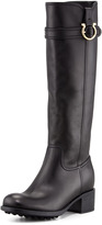 Thumbnail for your product : Ferragamo Robespierre Gancini Riding Boot, Black