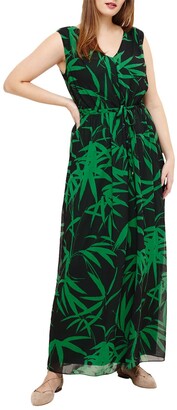 Studio 8 Lana Palm Print Maxi Dress, Green