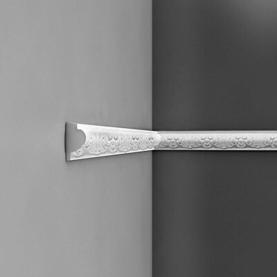 Orac Decor High Density Polyurethane, Primed White 2 3/8" H x 78" W x 1 3/16" D Chair Rail