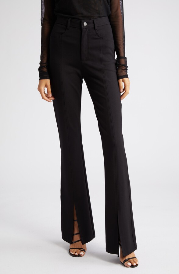 Black High Waist Front Tie Flared Pants – RileyRae Boutique