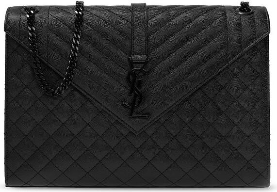 Saint Laurent Envelope Large Dark Beige Quilted Leather Crossbody Bag -  Chronostore