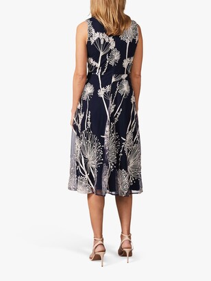 Phase Eight Franchesca Floral Dress, Navy/Oyster