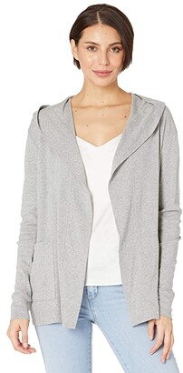 grey hooded cardigan womens