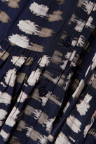 Thumbnail for your product : Apiece Apart Mitte Tiered Printed Crepe De Chine Mini Dress - Blue
