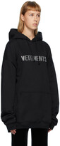 Thumbnail for your product : Vetements Black Rhinestone Logo Hoodie